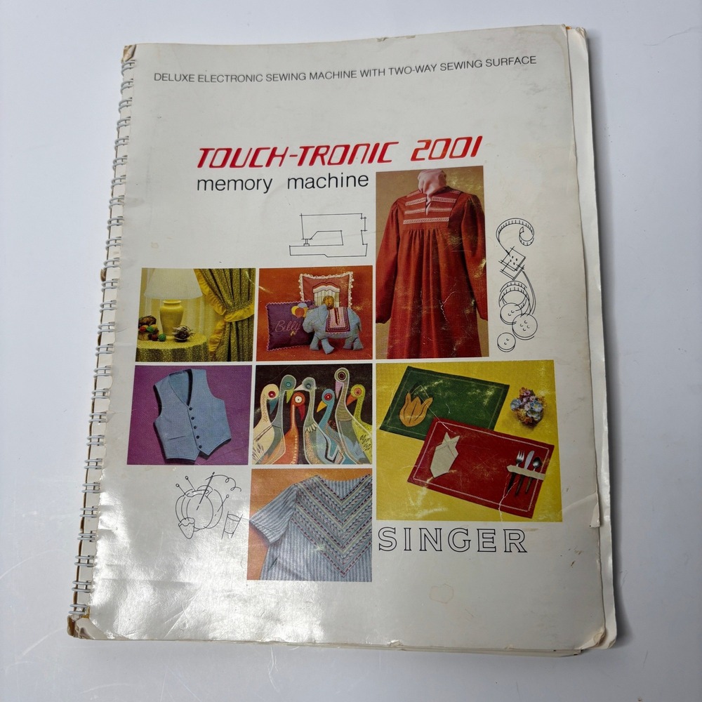 Singer Touch-Tronic 2001 Memory Machine Manual Deluxe Electronic Sewing 1978